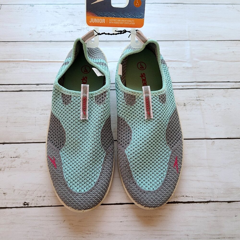 Speedo Junior Agua Gray Water Shoes - Size 4-5